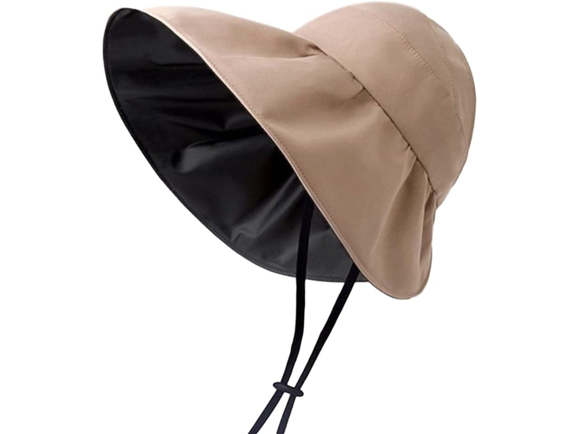 Chapéu de sol de manga comprida com proteção UPF50+, chapéu de praia de aba dupla com abertura superior para mulheres.