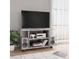 Vidaxl Móvel De Tv Com Rodas 80x40x45cm Deriv.madeira Cinzento Cimento