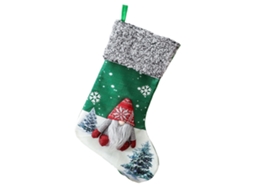 Decoração Natal Bolsa Presente Meia Boneca Papai Noel Verde