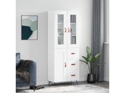 Armario alto 69,5x34x180 cm Derivados de madera Blanco