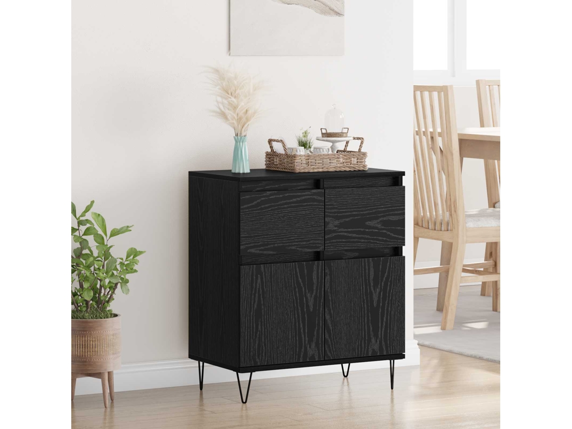 Vidaxl Buffet Com Gaveta Carvalho Preto 60 X 35 X 70 Cm