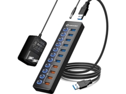 Hub Usb Com Alimentação Externa, Menksid De 11 Portas, 7 Portas 3.2
