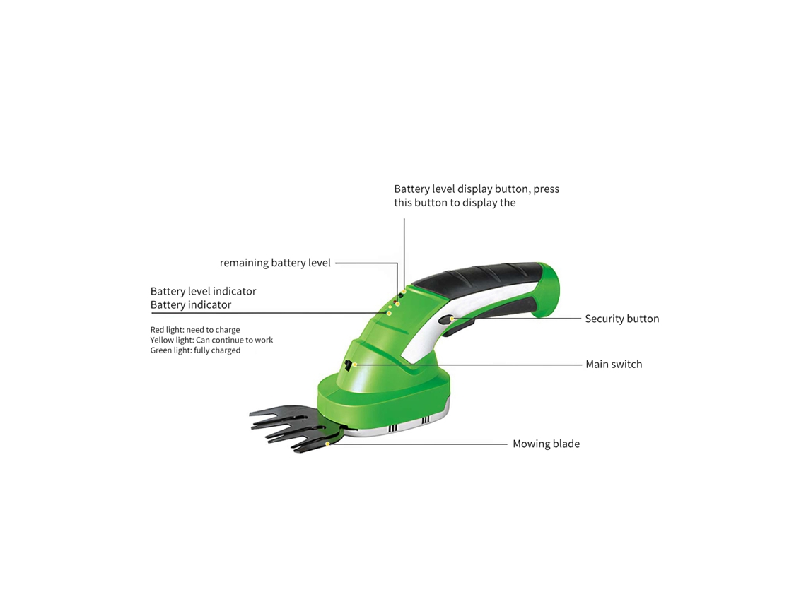 2 In 1 Cordless Grass Shears Hedge Trimmer Electric Pruning Shears