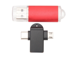 Pen drive USB vermelho de 32 GB com adaptador para Windows 98 e OS X 9.