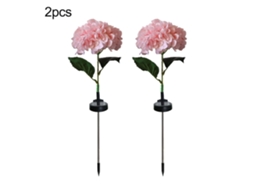 Luz Solar De Hortênsia 2 Pack, Led E Ip65 - Rosa - Eifson