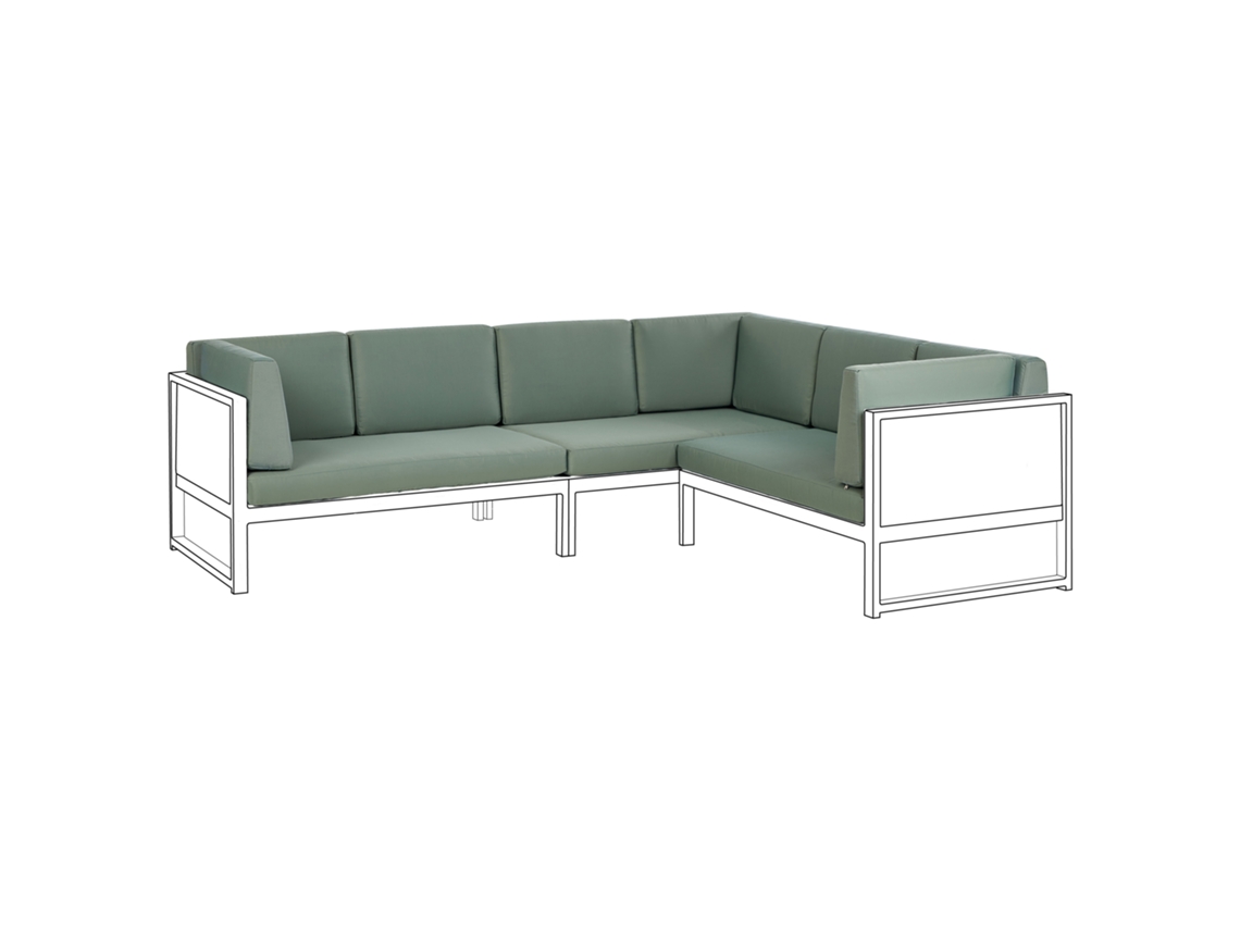 Conjunto De Capas Para Almofadas De Exterior Beliani Castella De Poliéster Verde 62x36x15