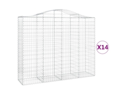 Gabion Basket, Gabion Baskets Vidaxl Prateado Ferro (200 X 50 X 160/180 Cm)