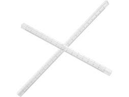 Régua Triangular Métrica De Plástico Transparente (2 Peças) Para