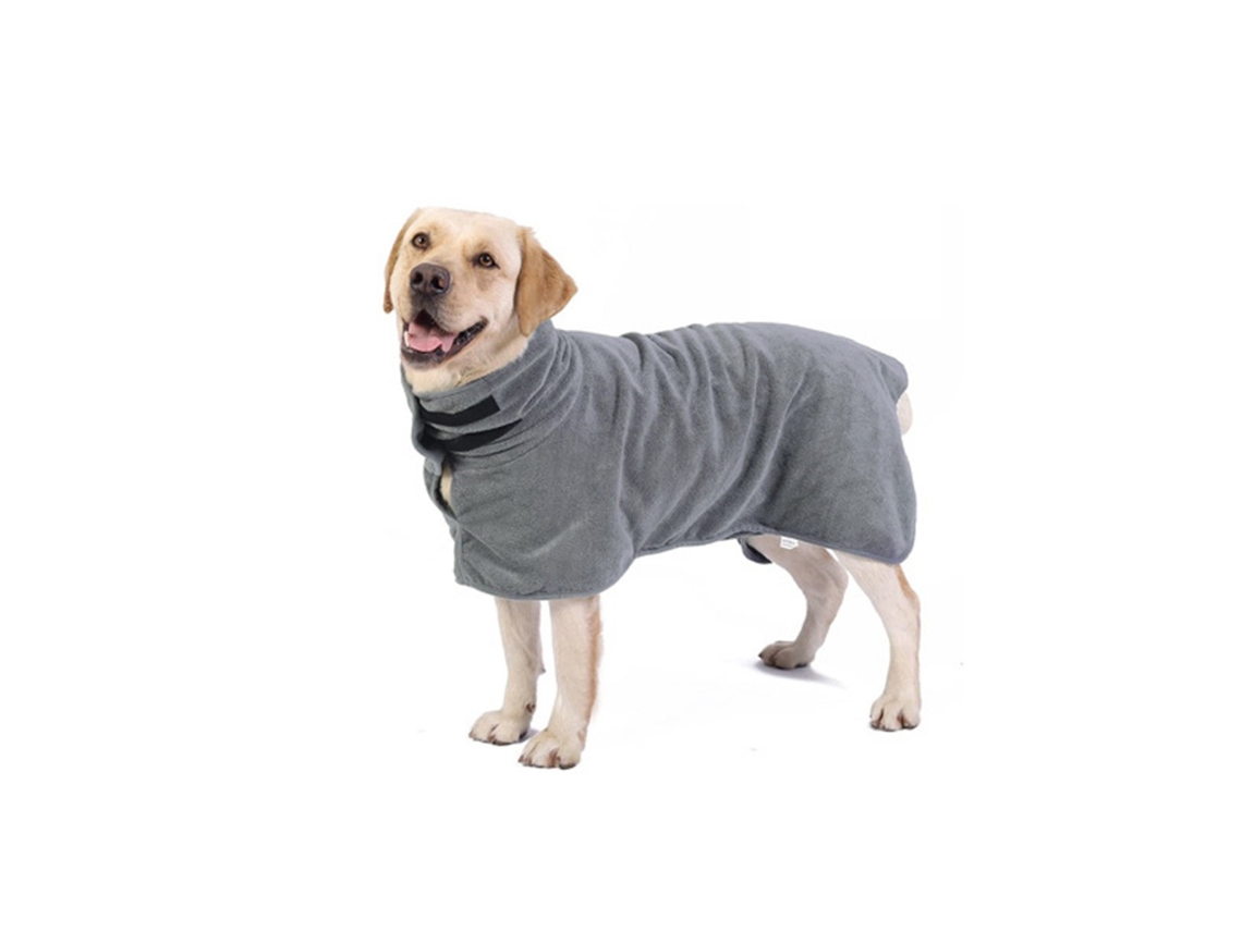 Roupão Absorvente, para Cães e Gatos, Secagem Rápida, Cinza AQUAFORGE