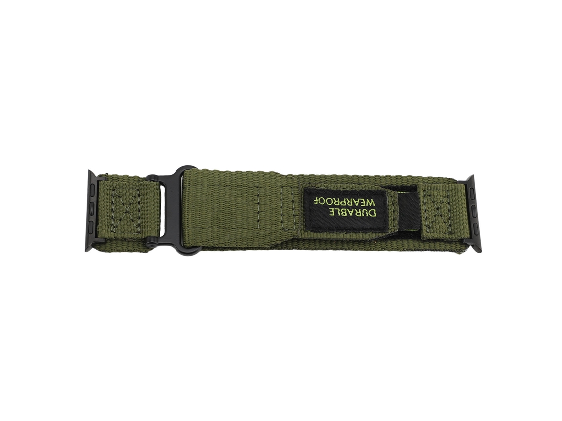 Cinto De Relógio Hook E Loop Para Série 10 Nylon Verde Od 42 49mm