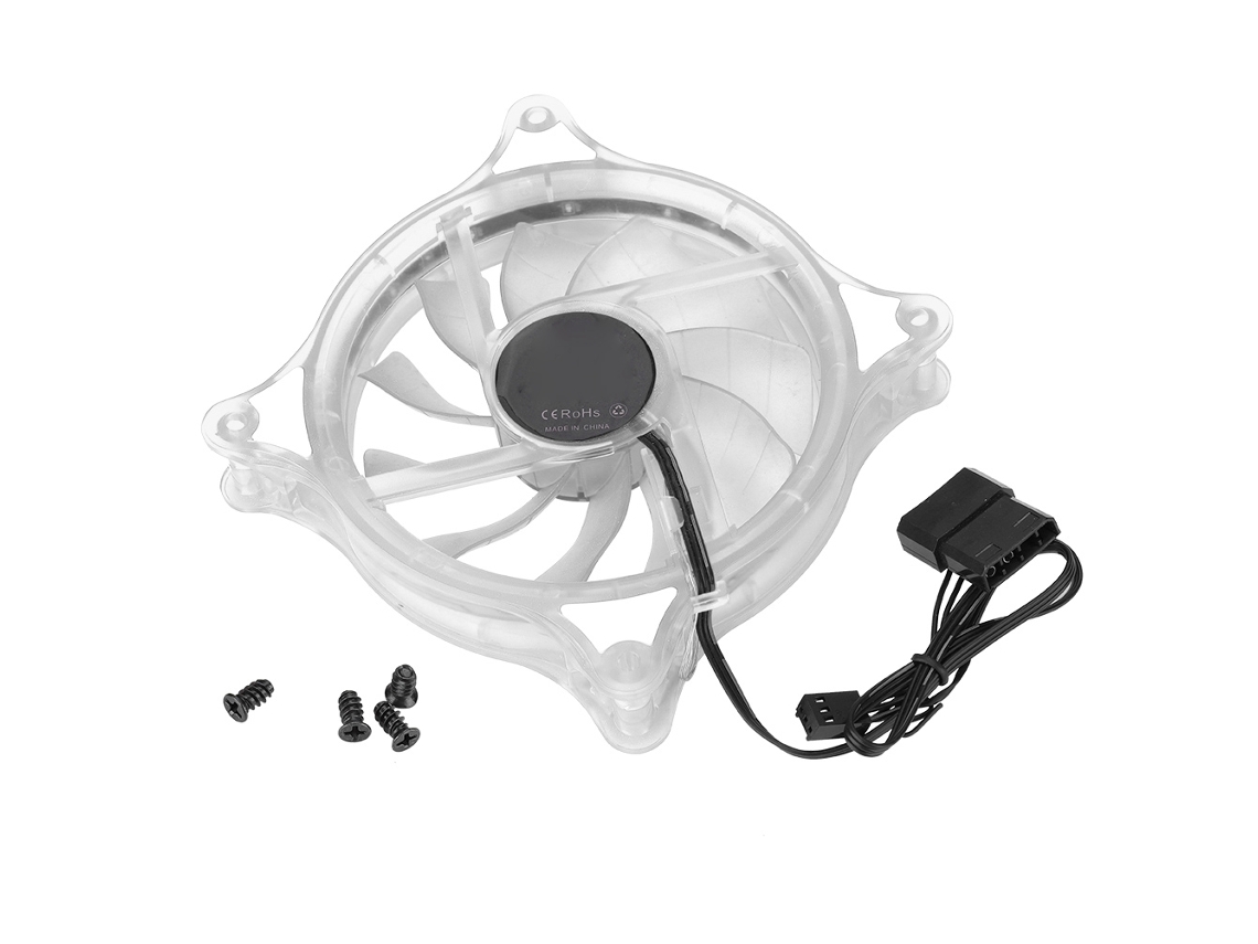 Fan-l17 Mini 120mm Led Halo Cooler Silencioso Para Computador Radiador Branco