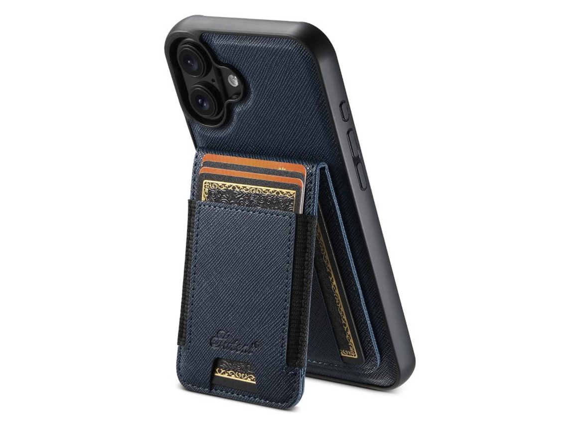 Capa Para Iphone 17 - Couro Granulado Com Magsafe E Carteira Removível