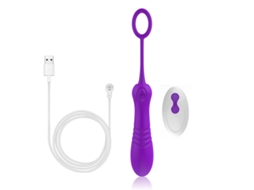Vibrador Telescópico de Massagem com Controle Remoto Sem Fio Multifrequência Roxo YIZHOOD