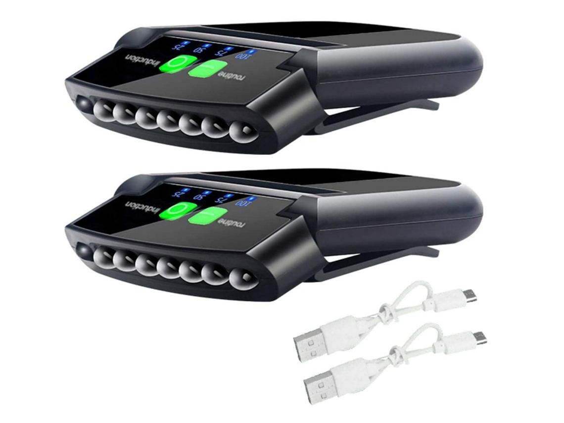 2 Peças Led Clipe na Tampa Luzes Boné Usb Recarregável Clipe de YIZHOOD Lantern-0077 Lanterna Ultra Brilhante Chapéu Luz Lanterna Farol Preto YIZHOOD