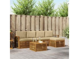 Vidaxl Conjunto De Sofás Para Exterior 6 Unid. Natural E Bege