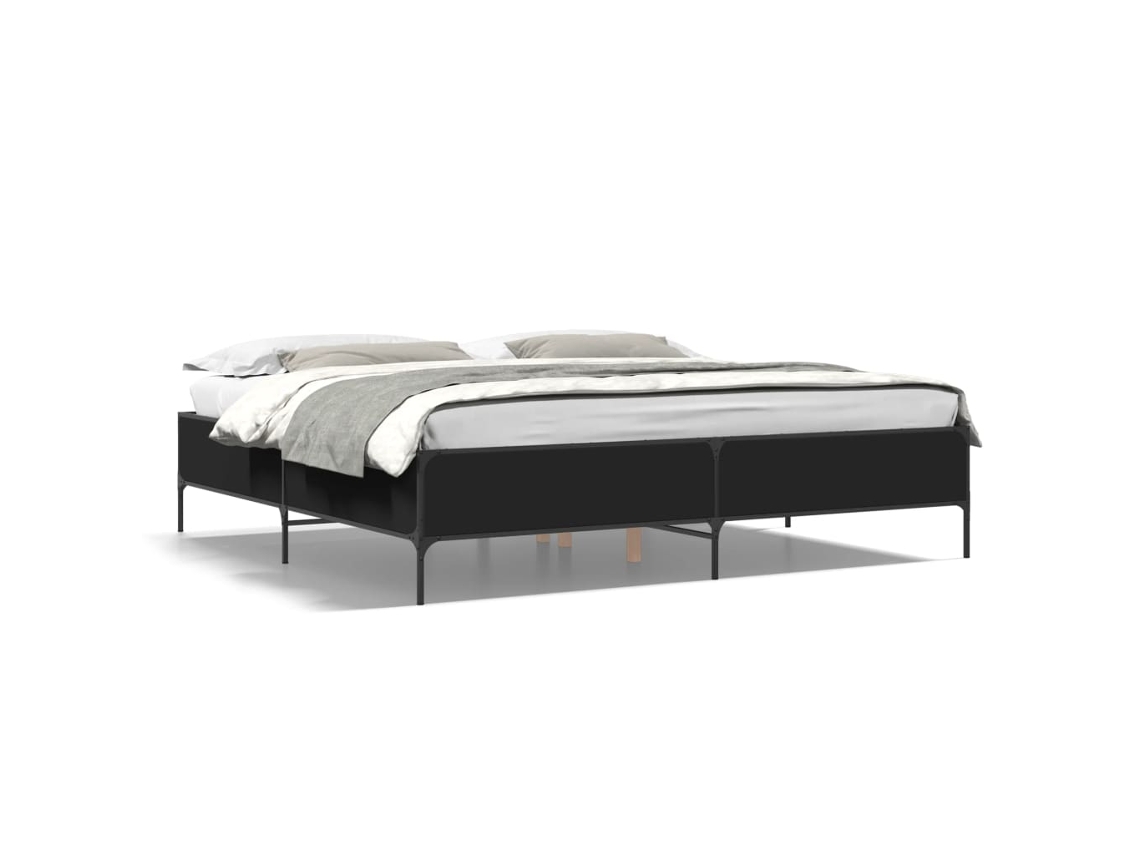 Estrutura de Cama Derivados de Madeira/metal Preto 180x200 cm MAISON EXCLUSIVE