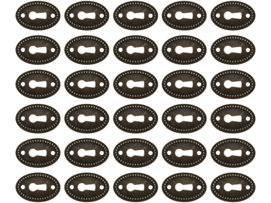 Plafope Tampas De Fechadura Estilo Antigo Com Placas Traseiras Textura Lisa, 30 Peças, Liga De Zinco, Formato Oval