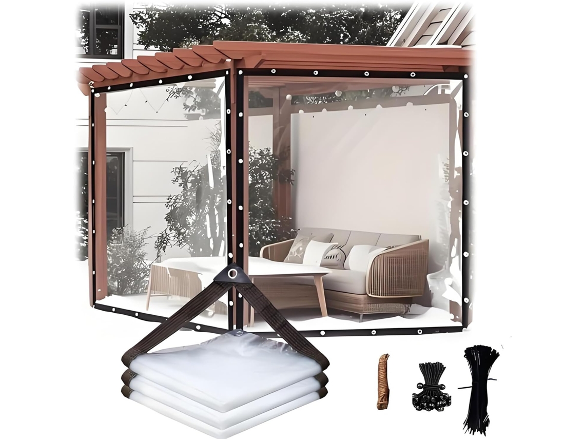 Clear Waterproof Tarp, Torneiras plásticas pesadas personalizáveis, Vinyl Transparent Tarpaulin With Grommets, Outdoor Small