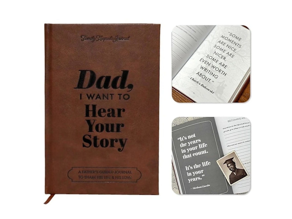 Papai, Quero Ouvir Sua História, Caderno de Couro, um Diário Guiado para Pais Compartilharem Suas Vidas e Amor BRILVIBERA