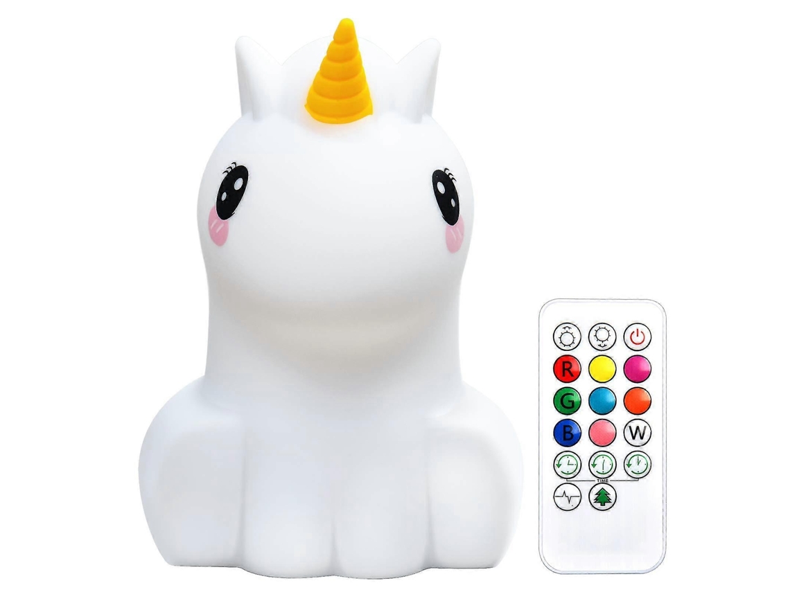 Omni lâmpada Noturna Suave para Crianças, Lâmpada de Silicone Noturna, Luz de Amamentação com 7 Cores e Controle Remoto Unicornio