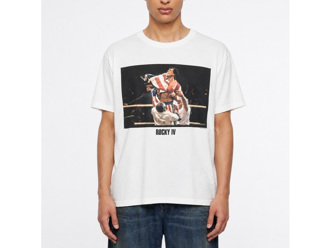 Rockinstone Rocky Movie Celebration White Adult T-shirt Size:l