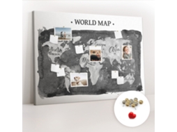 Painel De Cortiça Para Parede Mapa-múndi Retro Para O Escritório Espelharte (140x100 Cm)