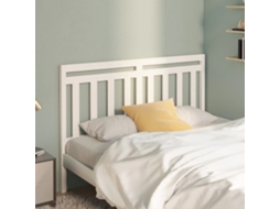 Vidaxl Cabeceira De Cama 140x4x100 Cm Pinho Maciço Branco