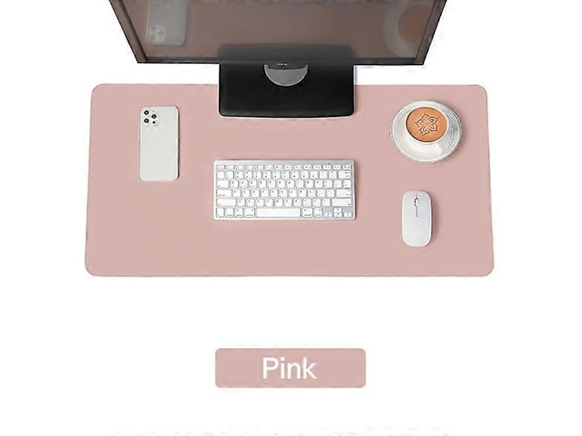 Tapete De Mesa Grande Em Couro Pu, Tapete De Rato Impermeável Olysi Shop (rosa, 90 X 45 Cm)