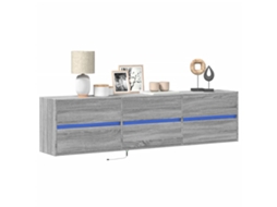 Vidaxl Móvel De Parede P/ Tv C/ Luzes Led 180x31x45 Cm Cinzento Sonoma
