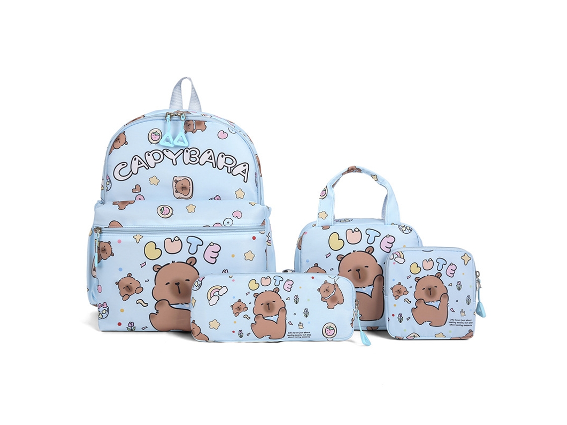 Conjunto de Mochila Escolar com 3 Peças CUICH (azul)