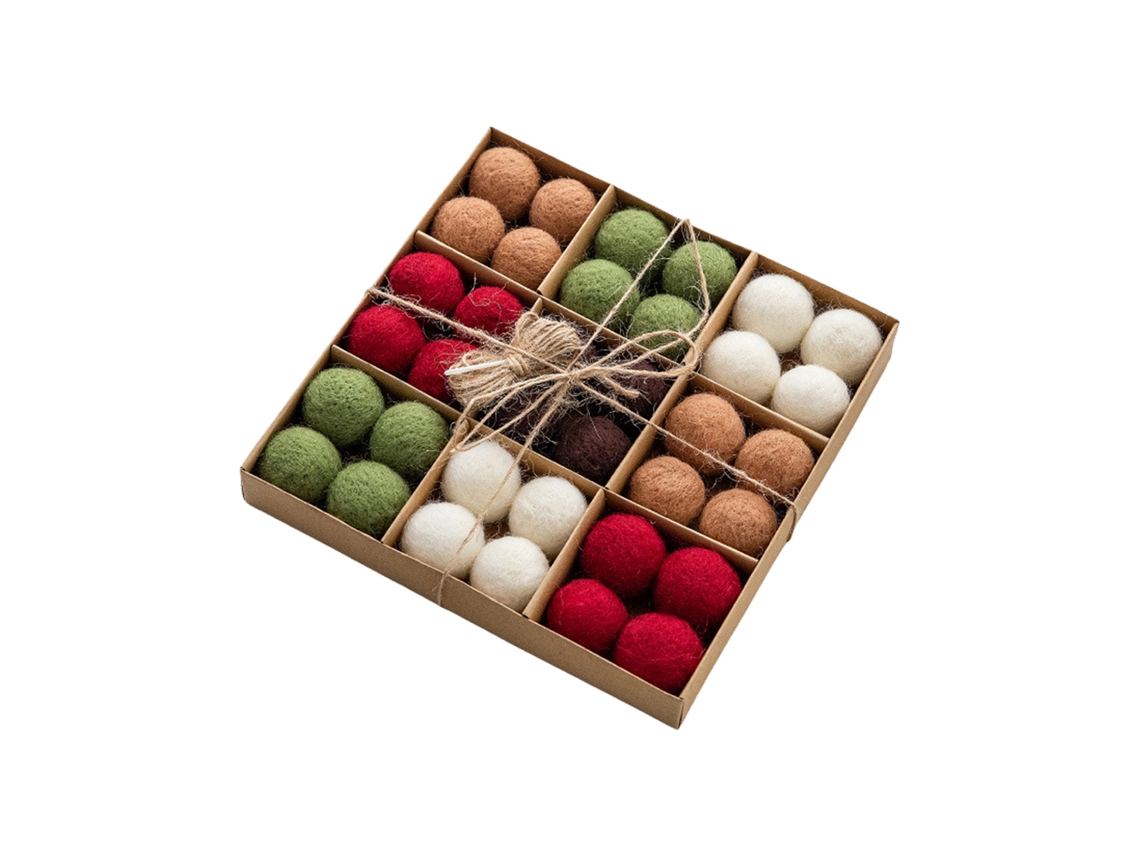 Bolas de Lã, 36 pack, Ornamentos de Natal LAXISCREED