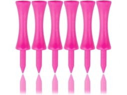 Tees de golfe de plástico rosa Slowmoose (100 peças, 57 mm)