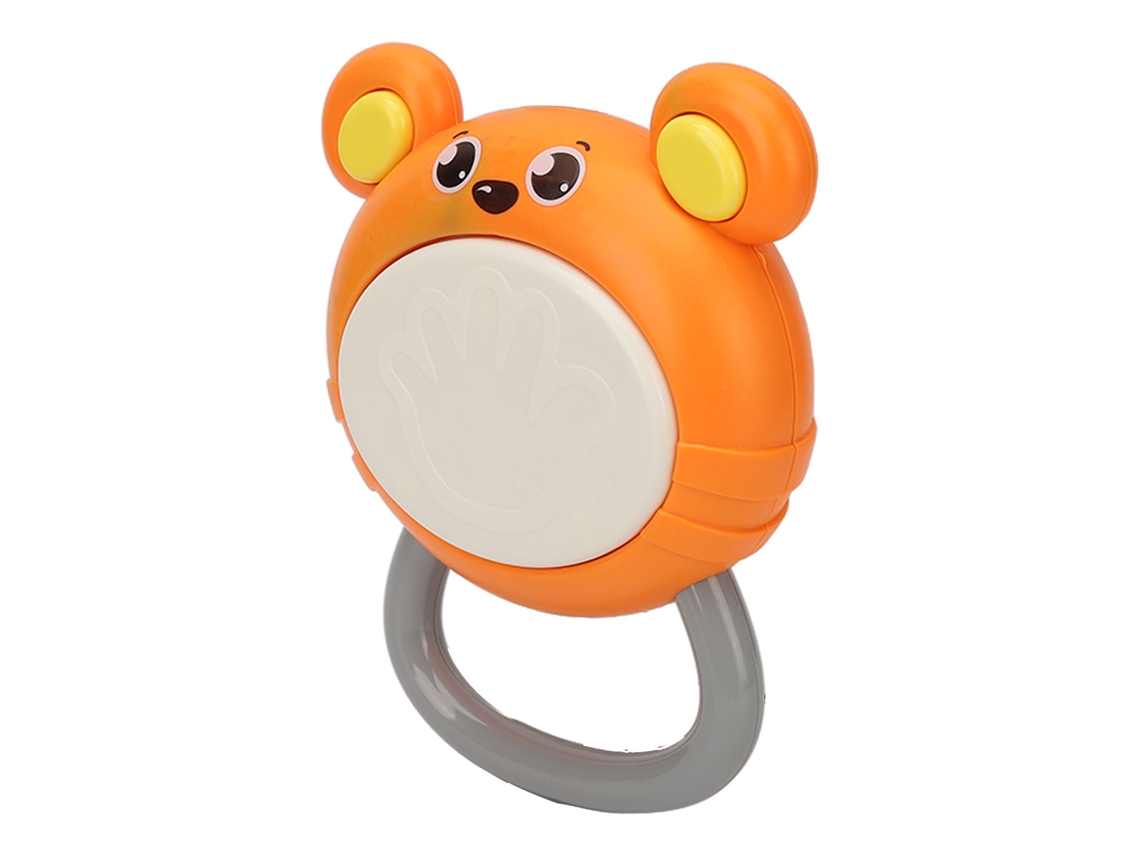 Ats brinquedo de Sonajero para Bebê Gato Bonito com Luzes Coloridas e Sons Musicais para Aprendizagem Precoce Laranja