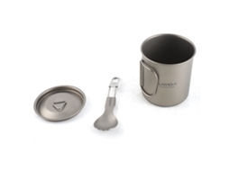 Conjunto Copo e Garfo Titanium Camping Tomshoo