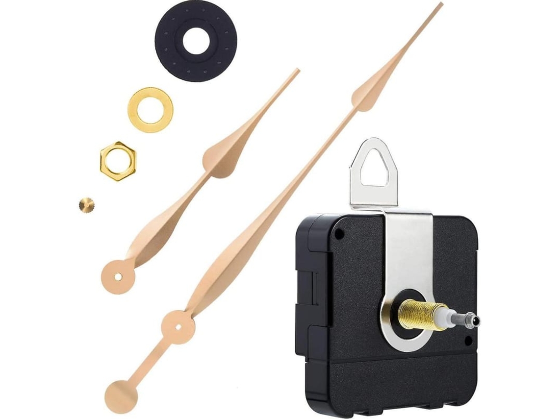 2026-mecanismo De Reloj De Alto Torque Com Eixo Longo E Ponteiros De Lâmina De 12 Polegadas (preto) Lil Ouro