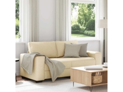 Vidaxl Sofá De 2 Lugares, Cor Creme, 180x77x82 Cm, Em Tecido
