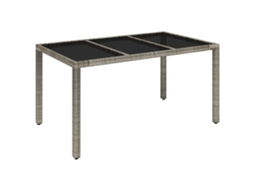 Mesa de jardim com tampo de vidro Vime Pe Cinzento 150x90x75 cm MAISON EXCLUSIVE