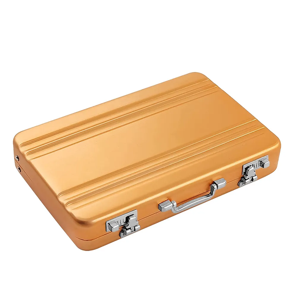 Bolsa para Dinheiro como Presente, Mini Maleta, Bolsa para Dinheiro em Alumínio com Fecho de Pressão. Presentes Criativos BRILVIBERA (dourada)