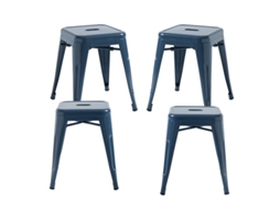 Pack 4 Bancos Torix Pequenos 45 Cm - Azul Petróleo