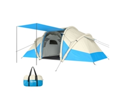 Tenda Inflável Fácil de Montar para 4 Pessoas com 2 Quartos, azul BTFORUS