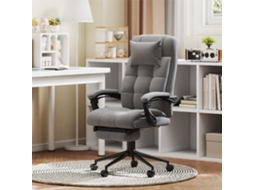 Cadeira Para Escritório Cinza Com Massagem Em 6 Pontos, 5 Modos, Reclina Até 155°, Função De Aquecimento E Dimensões 66x76x112-120 Cm