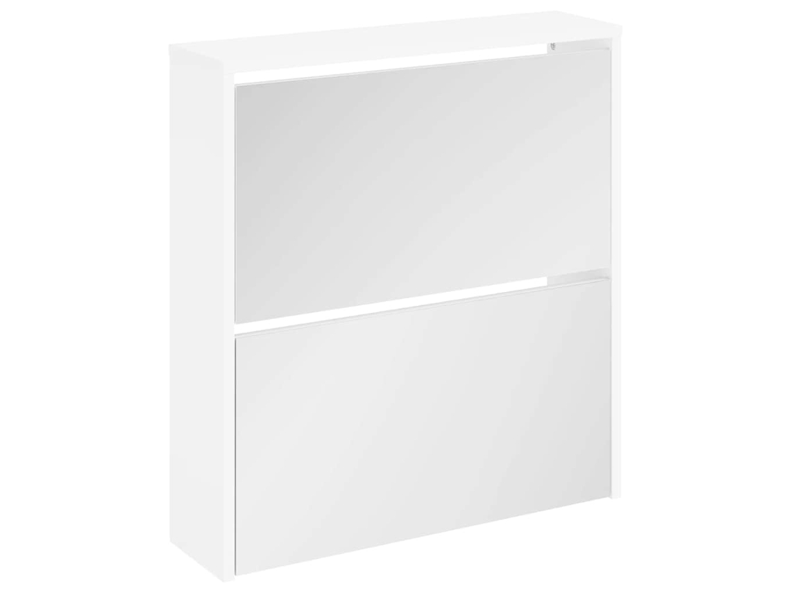 Sapateira 2 Divisórias com Espelho 63x17x67cm branco MAISON EXCLUSIVE