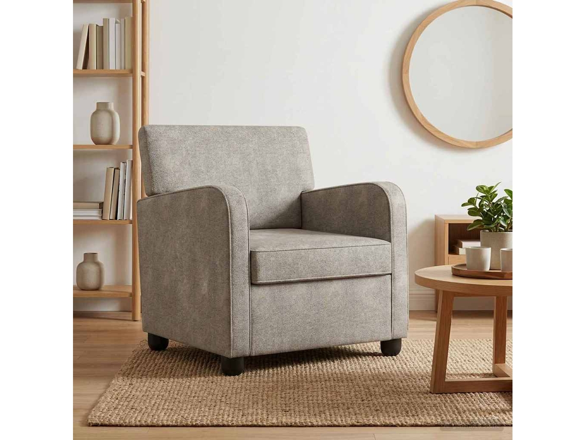 Vidaxl Poltrona Cinzento-claro Couro Suede Sintético