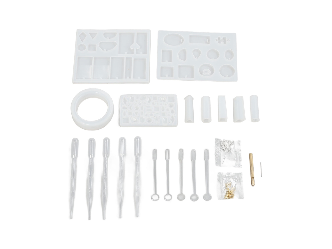 Kit Moldes Diy Reutilizáveis Macios Duráveis Para Resina Pingentes
