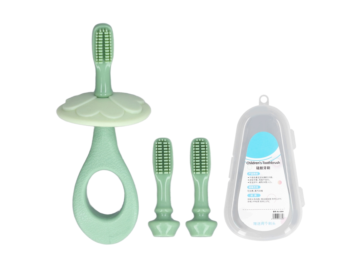 Escova-dentes Para Bebê Silicone Macio 360° Limpeza Gengivas Sensíveis Infantil