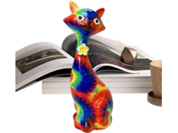Estatueta De Gato Escultura De Gato Em Resina Para Decoração De Casa | Enfeites Estampados Colorid Gokoco