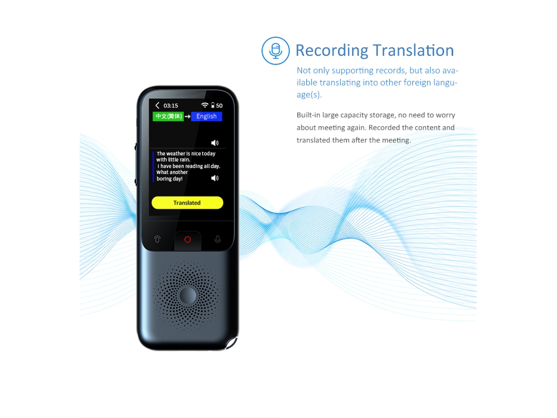 Tradução portátil w1 pro 117 linguagem em dois sentidos dispositivo tradutor  de fala instantânea offline tradutor de voz automática - AliExpress