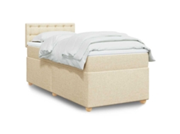 Vidaxl Cama Com Molas/colchão 80x200 Cm Tecido Cor Crème