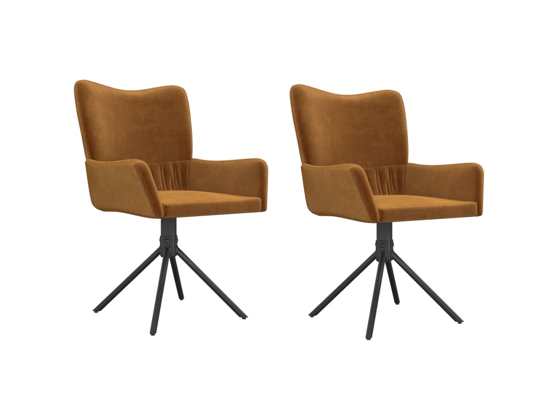 Maison Exclusive - Cadeiras De Jantar Giratórias 2 Pcs Veludo Castanho