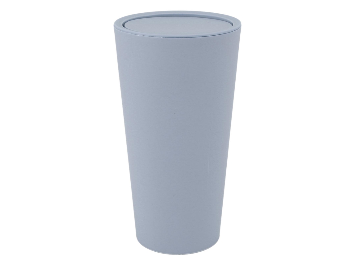 Mini lixo de mesa com tampa rotativa abs minimalista para escritório lar azul claro
